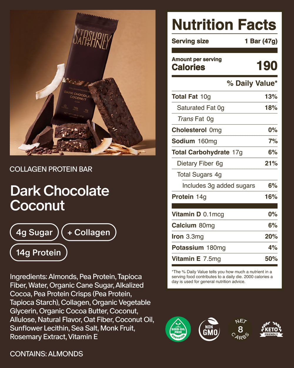 Dark Chocolate Coconut — nutrition facts and ingredients