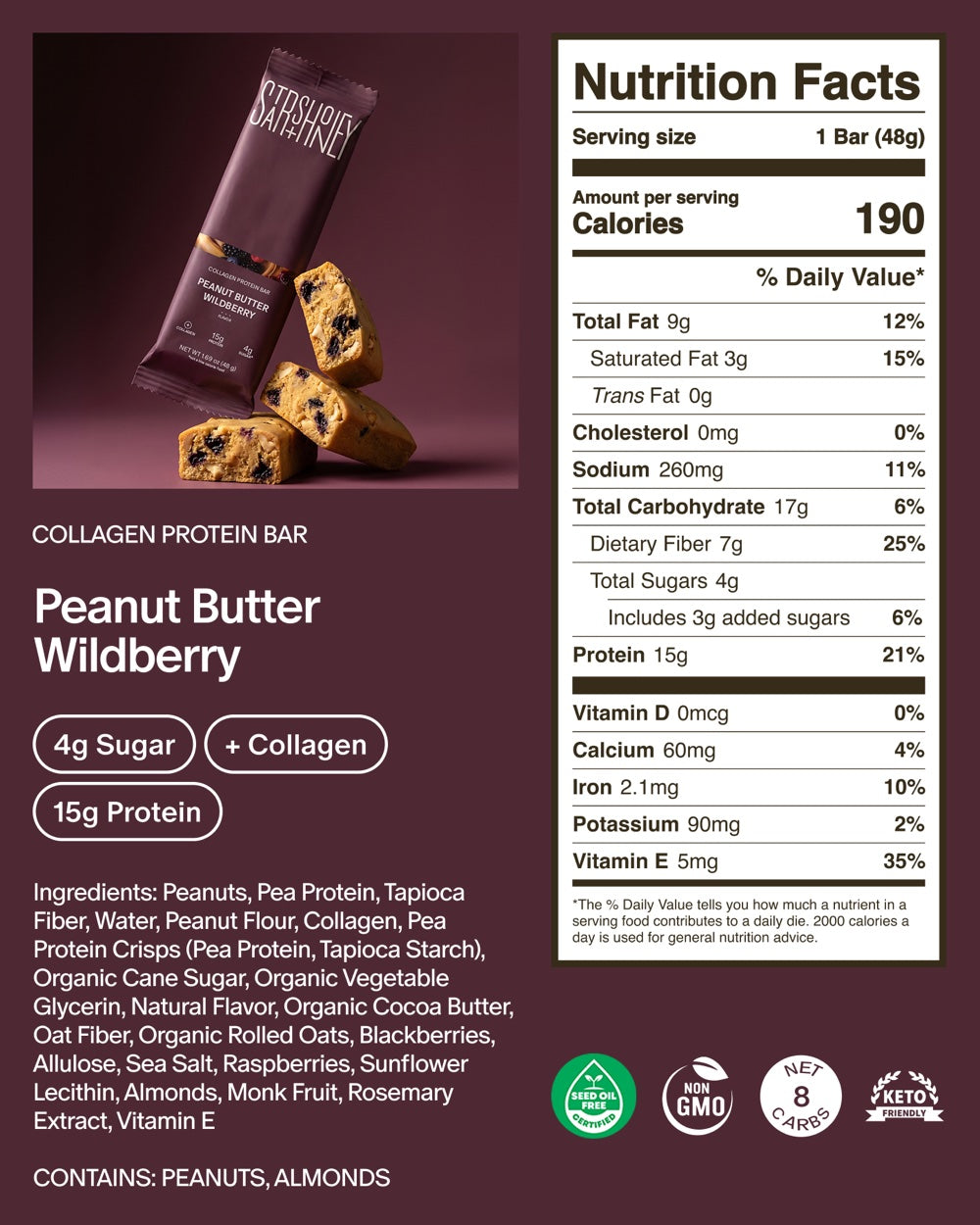 Peanut Butter Wildberry Jam — nutrition facts and ingredients